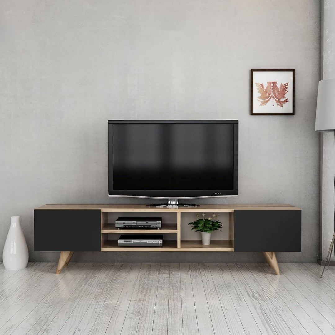 Meuble TV gris 160 x 40 x 40 cm