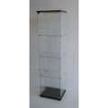 Finition moderne, armoire vitree gris en verre 37 x 43 x 163 cm