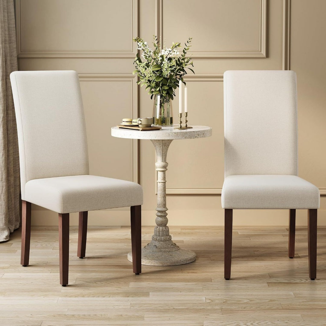 Chaise de salle a manger lignes epurees en bois marron