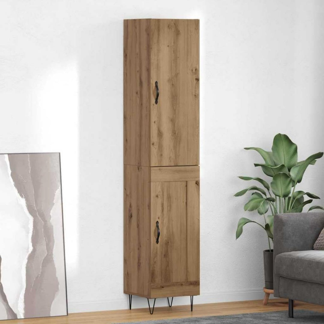 Raffine bahut gris clair en bois style rustique 2 portes
