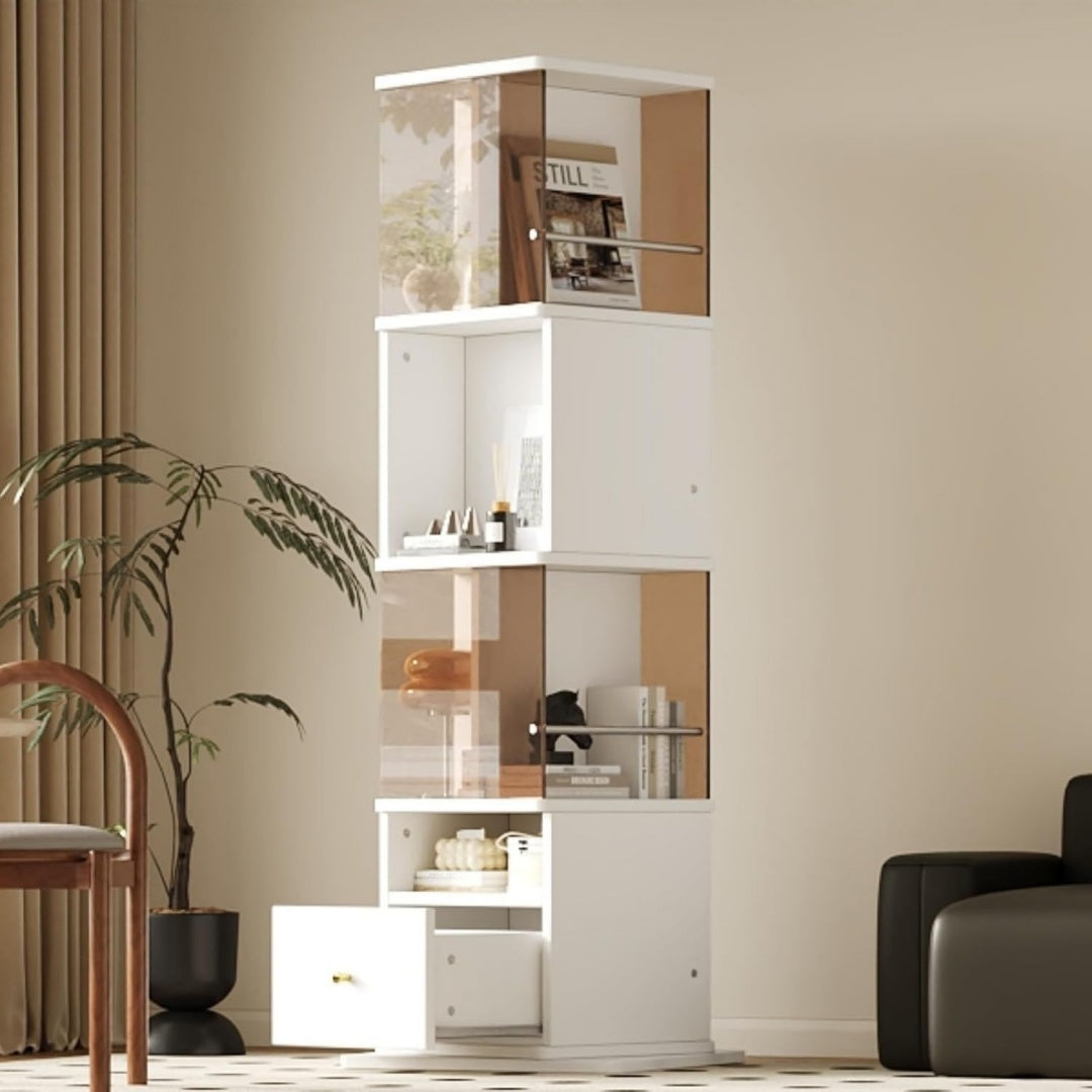 Vitrine d'exposition marron acier 50 cm, rangement style scandinave