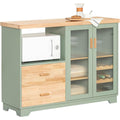 Marron buffet en bois massif avec portes vitrees