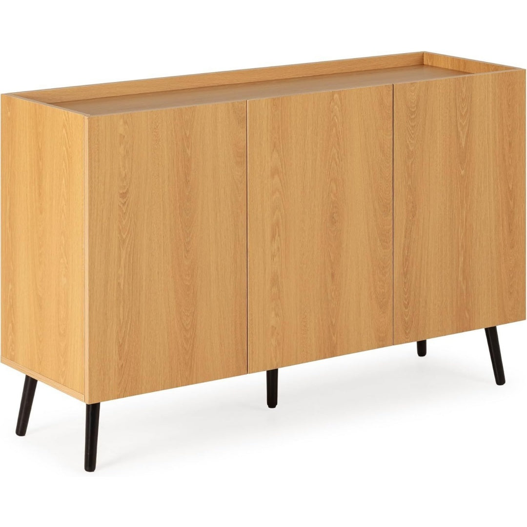 Buffet avec 3 portes orange en bois