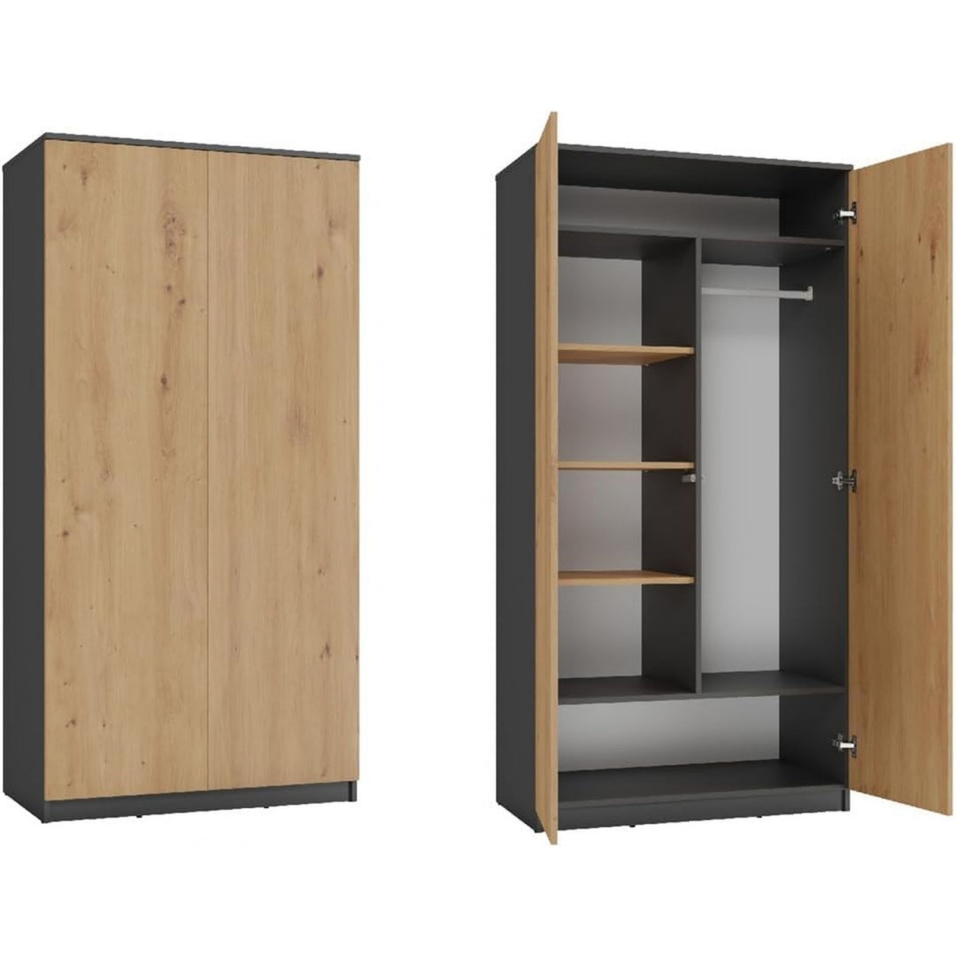 Commode decor chene marron 2 portes