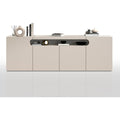Buffet gris clair avec quatre portes