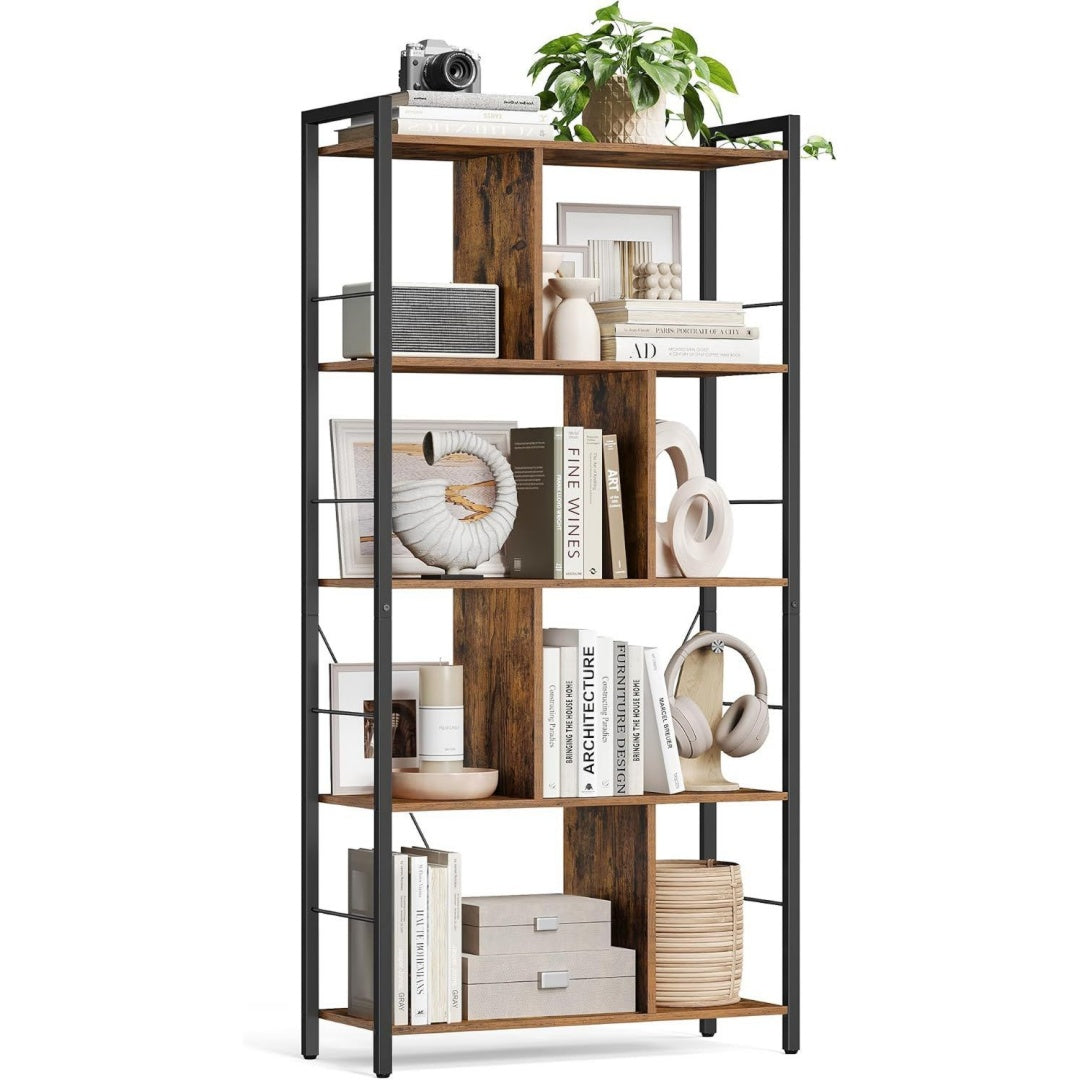 Gris clair bibliotheque style industriel, 74 x 30 x 150 cm