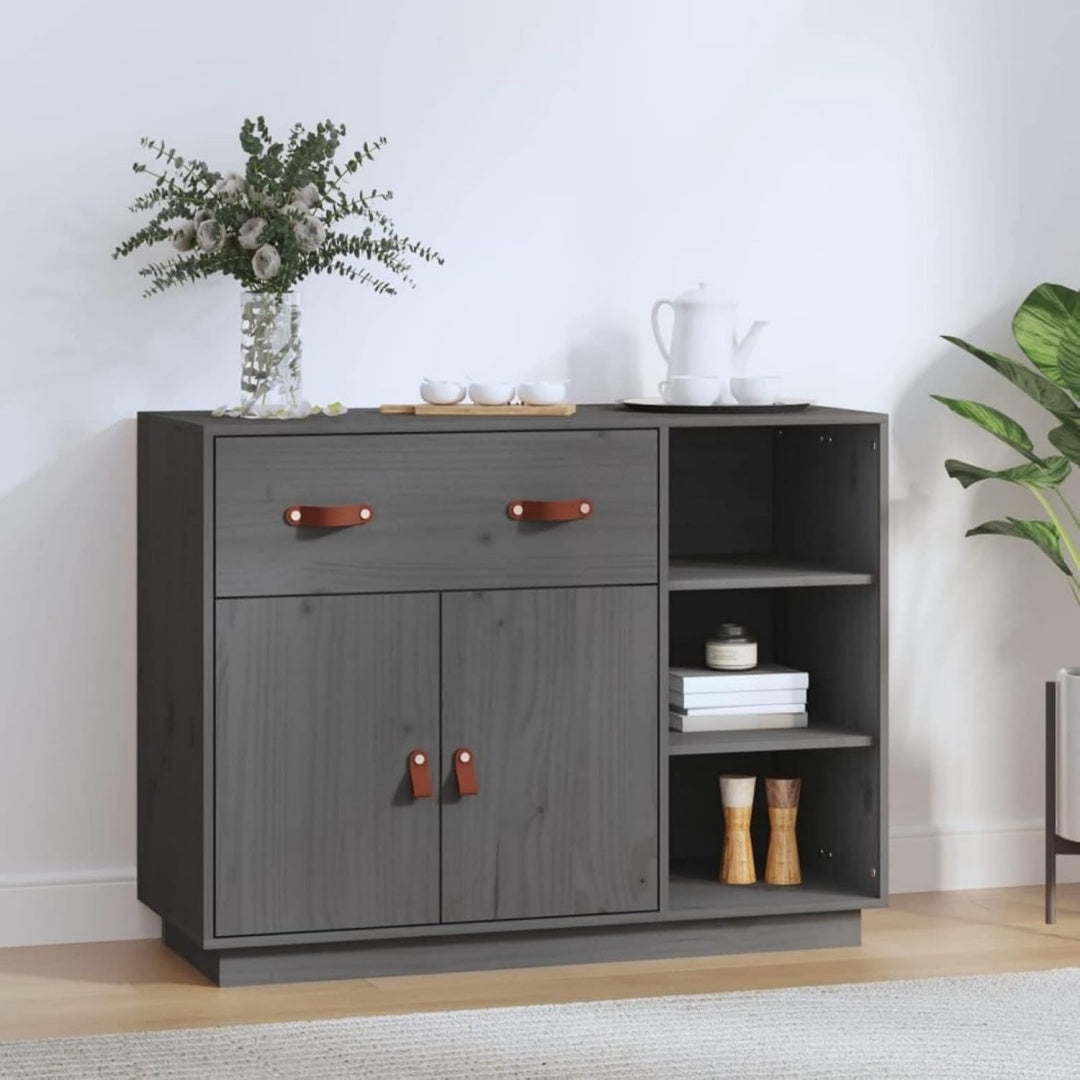 Grise enfilade, bois esprit rustique 106 x 47 x 11 cm