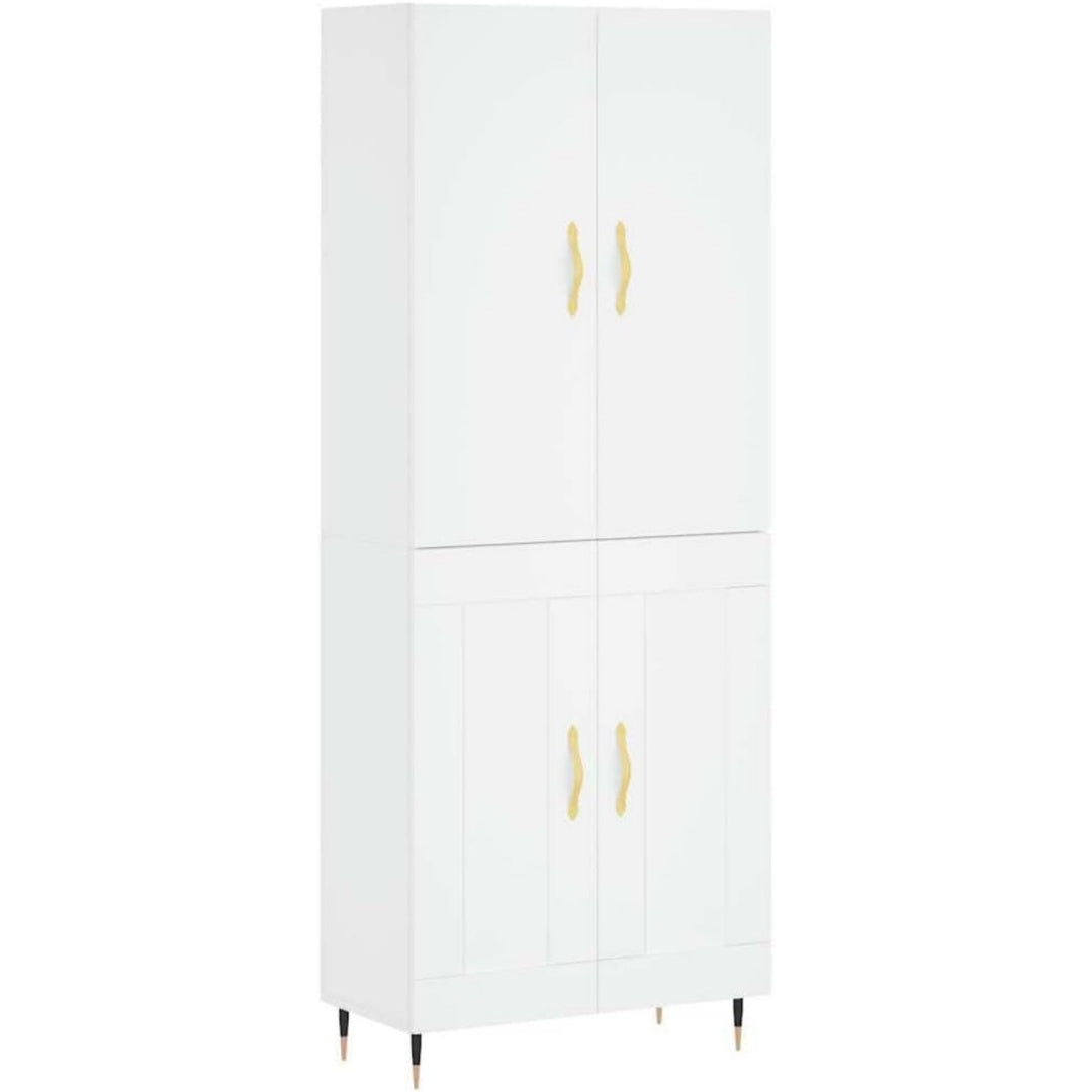 Buffet en hevea finition gris clair