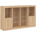 Buffet marron en chene et verre ideal pour un espace bien pense