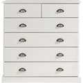 Commode gris clair 6 tiroirs rustique