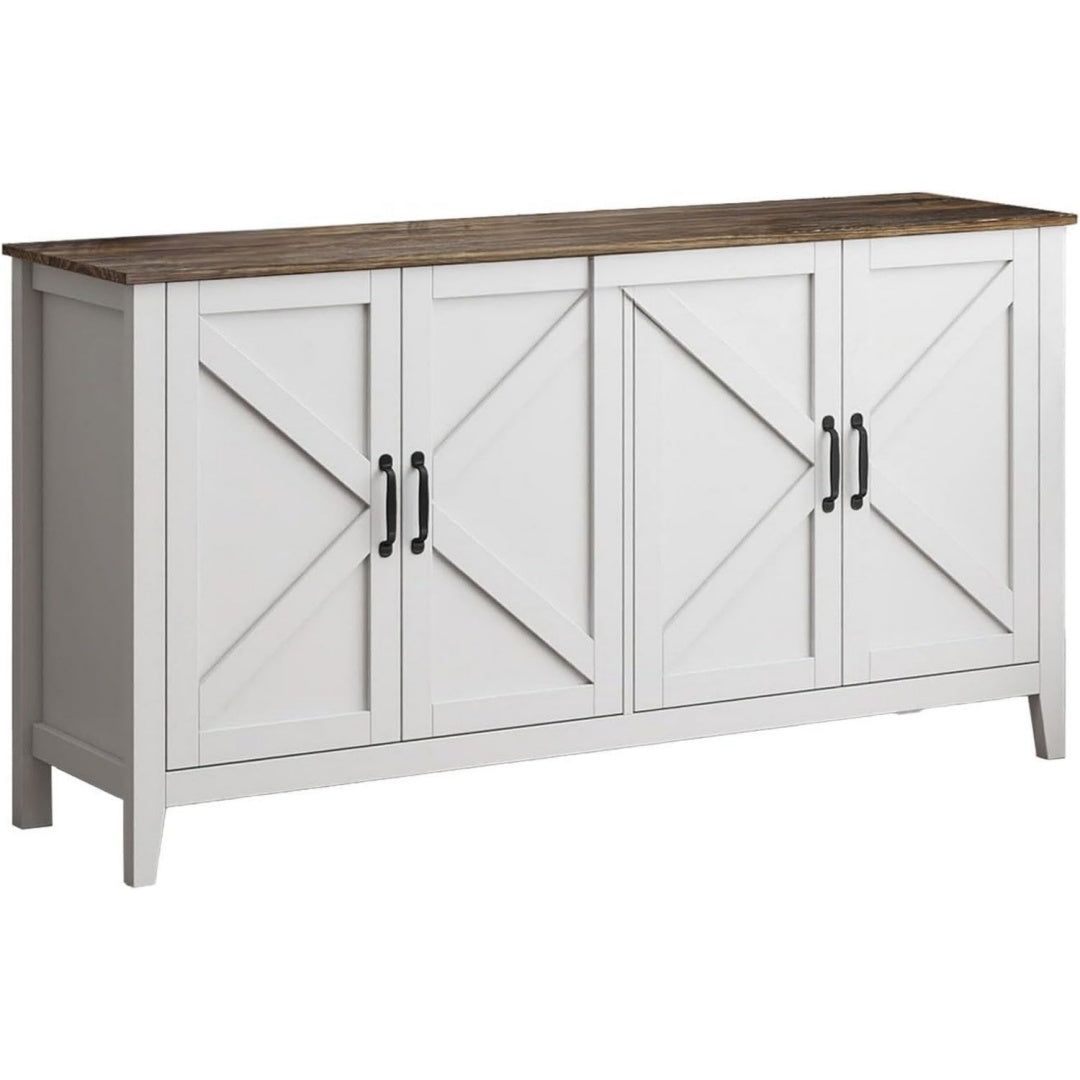 Raffinement Rustique, credence gris clair en bois