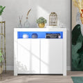 Commode avec 2 portes gris clair structure metallique