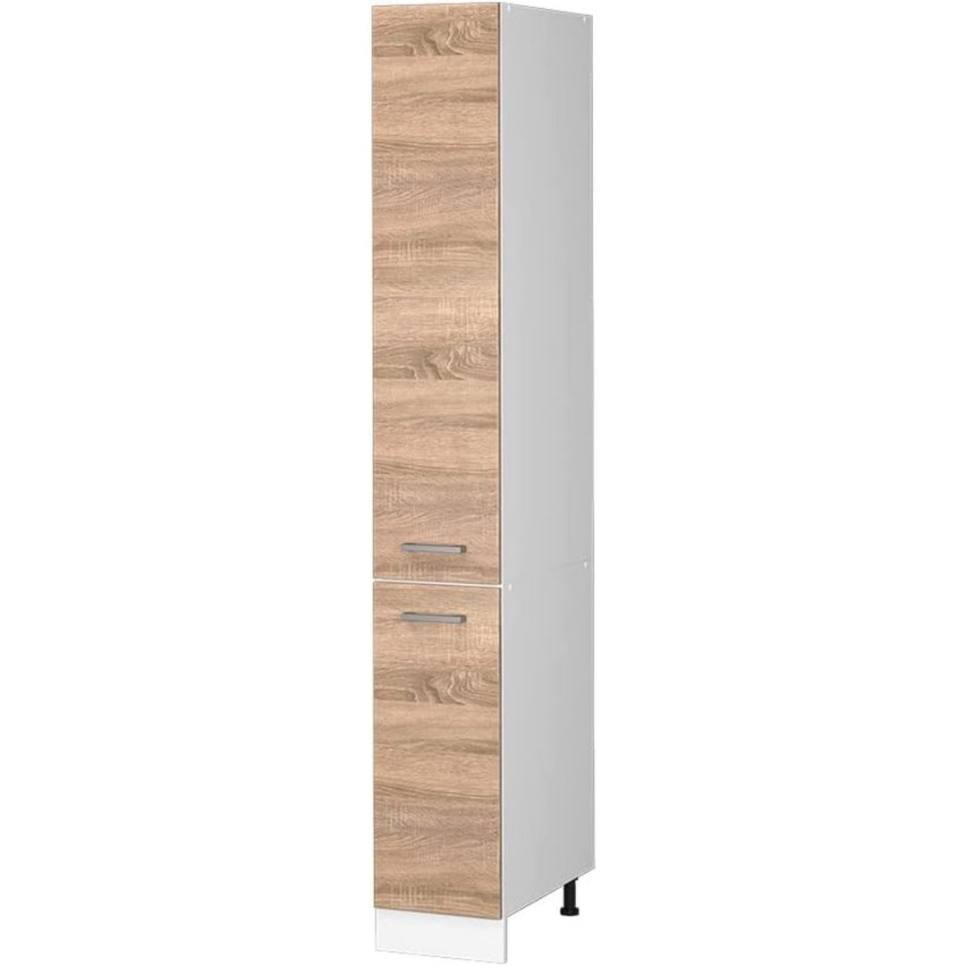 Buffet haut rembourre en tissu beige