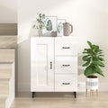 Buffet gris clair 96 cm, de finition soignee