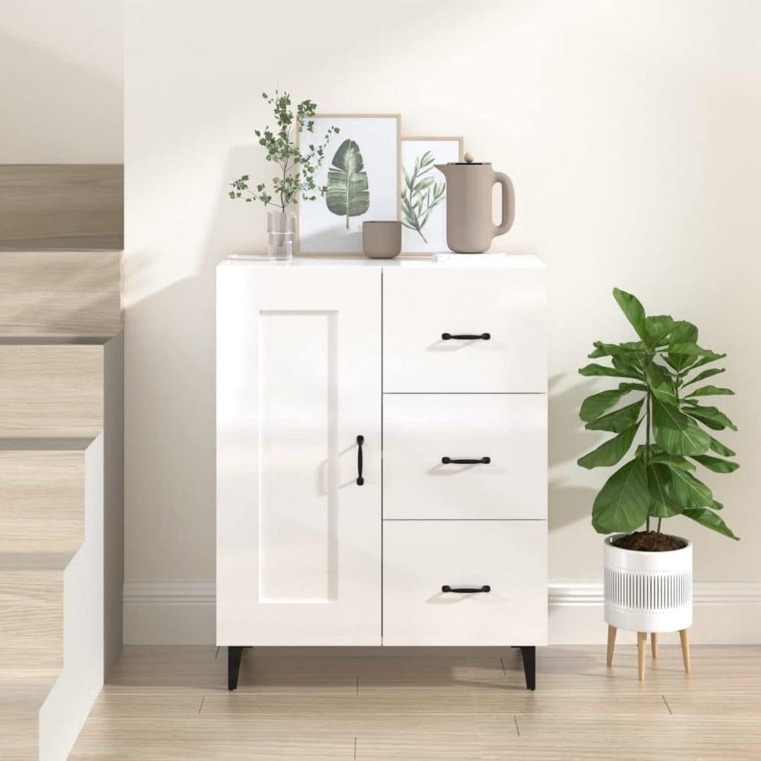 Buffet gris clair 96 cm, de finition soignee
