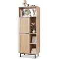 Chiffonnier beige finition metal etagere ouverte