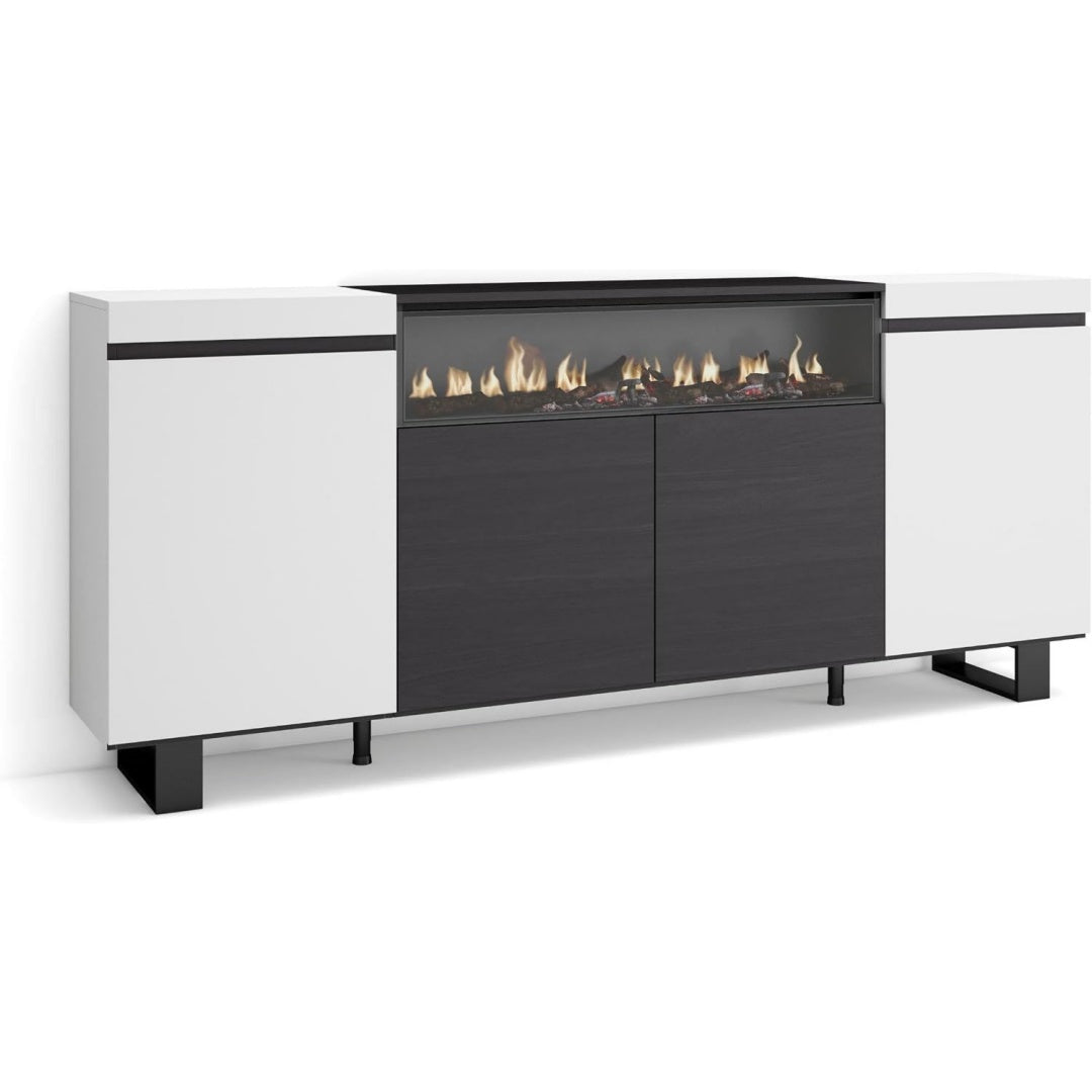 Buffet en bois, gris style epure