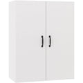 Armoire de rangement gris clair fixation murale a 2 portes bois ingenierie