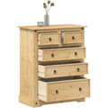 Chiffonnier marron en metal 92 x 48 x 114 cm