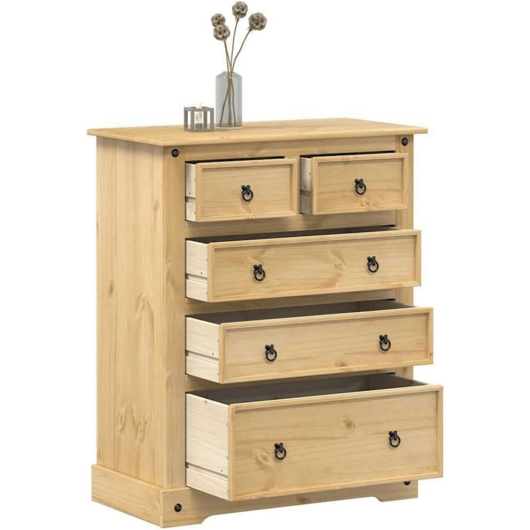 Chiffonnier marron en metal 92 x 48 x 114 cm