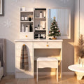 Coiffeuse marron avec 6 tiroirs 37 x 80 x 122 cm