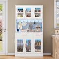 Esprit Discret, buffet haut gris clair en bois 4 portes